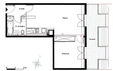 Appartement T2 avec terrasse vue dégagée