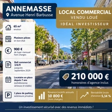 LOCAL COMMERCIAL VENDU LOUÉ – IDÉAL INVESTISSEUR