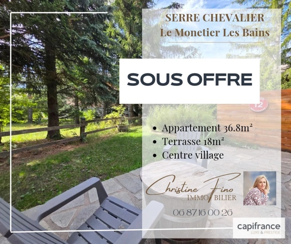 SERRE CHEVALIER LE MONETIER LES BAINS T2+CM en rez de jardin