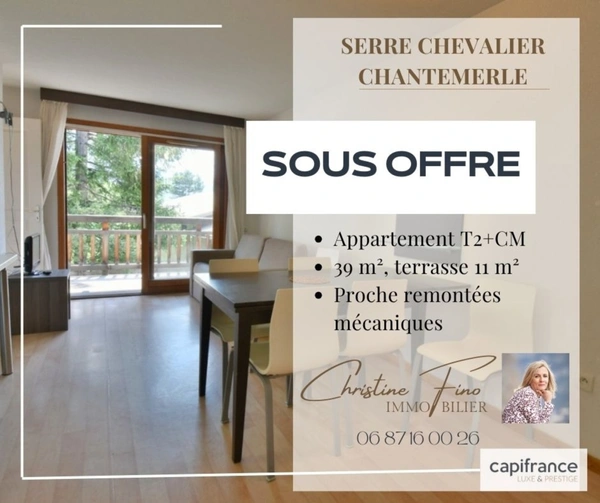 SERRE CHEVALIER Appartement T2+coin montagne au pied des remontées mécaniques