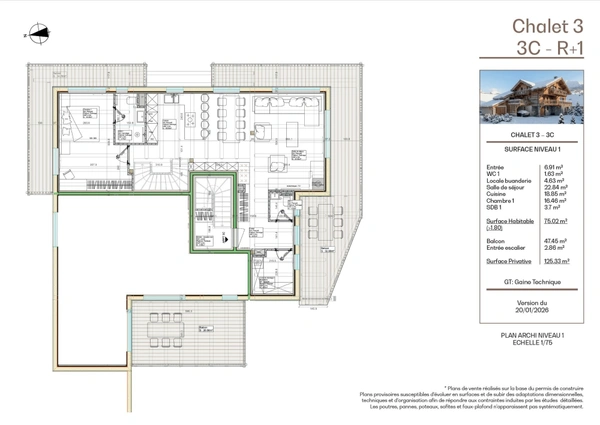 SERRE CHEVALIER- BRIANCON "LES CHALETS DE FERDINAND" CHALET 3 APPARTEMENT EN DUPLEX