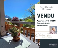 SERRE CHEVALIER-  BRIANCON T2 avec magnifique terrasse dans résidence récente