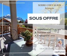 SERRE CHEVALIER-  BRIANCON T2 avec magnifique terrasse dans résidence récente