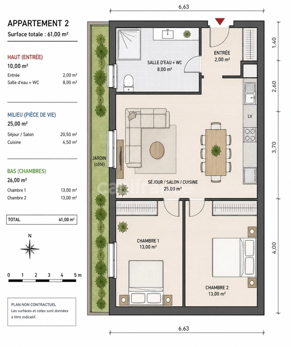 Appartement de 3 pièces de 61 M² à GRANVILLE 