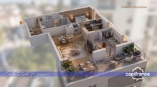 PÉRIGNY (17) – Élégant T3 modulable avec grande terrasse couverte & parking sous-sol
