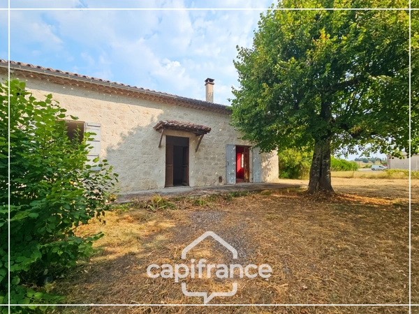 Maison en pierre, plain-pied, 2 chambres, au calme avec jardin à MONJOI (82400)