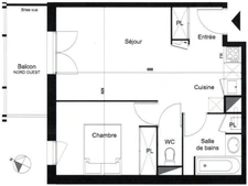 ANDERNOS-LES-BAINS - occupied one-bedroom apartment - 1st and top floor - with parking