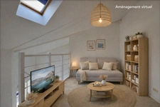  Pézenas – Dernier étage – T2 avec mezzanine, terrasse, climatisation et parking