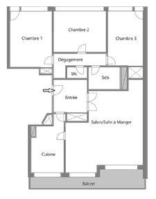 Rueil-Malmaison (92) – Mont Valérien - top floor - 3 bedrooms - 87m² 