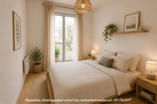 T2 47 m² – Grande terrasse 22 m² + balcon – Parking + garage – Résidence avec piscine – Vourles
