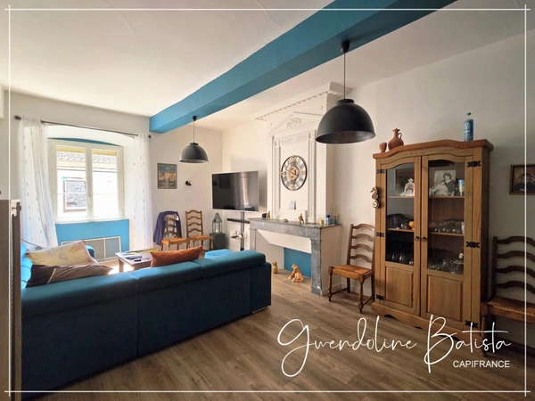 Maison de village en pierre 93m² (150m² surface utile) - 2 chambres - Terrasse 16m²