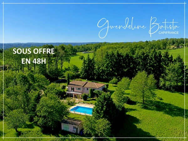 Maison individuelle 115m² avec sous-sol - Terrain clos 3781m² avec piscine au chlore 10x5