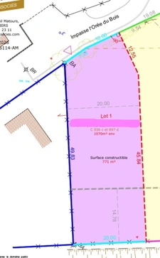 Terrain constructible à vendre de 1070 m² dans la commune de Savigny Lévescault