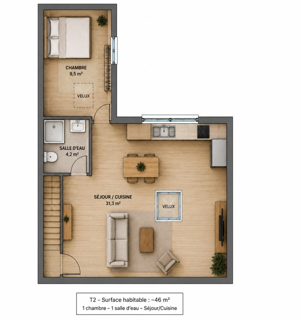 Plateau brut de 105 m² à aménager – Idéal investisseur – Potentiel de création de 2 logements