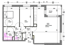 Appartement T3 de 67,31m² à vendre à SEYSSEL (01) avec terrasse et proche du Rhône. En train à 1 heure de Lyon et 45 mn de Genève.