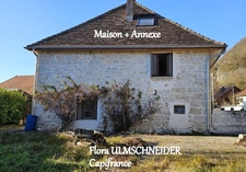 Maison mitoyenne + annexe en pierre à vendre à VIONS en CHAUTAGNE, avec cour et terrain - env. 35 mns d'Aix-les-Bains et env. 50 mns d'Annecy