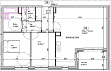Appartement T3 à vendre à SEYSSEL (01) avec terrasse et proche du Rhône. En train à 1 heure de Lyon et 45 mn de Genève.