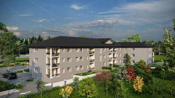 Appartement 2 pièces à vendre à SEYSSEL (01) avec terrasse et proche du Rhône. En train à 1 heure de Lyon et 45 mn de Genève.