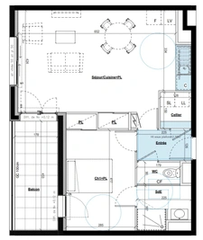 Appartement à vendre 2 pièces balcon - parking à  RETIERS (35)