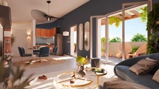 Appartement T2 au sud de Toulouse de 44,46m2 avec terrasse 5,57m2 et deux places de parking