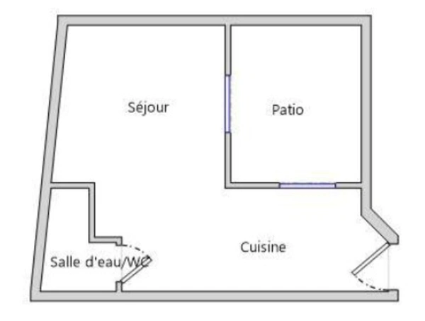 Studio MEUBLÉ 26 m² + cour privative – centre Pau Foirail - Halles – prêt à louer