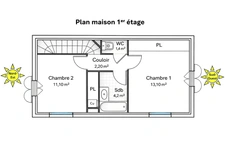 Maison 2 chambres avec terrasse, petit jardin et garage