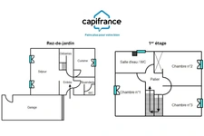 3 chambres 74 m², jardin et grand garage 21 m²