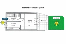 Maison 2 chambres avec terrasse, petit jardin et garage