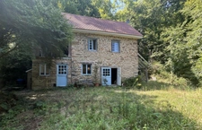 Maison en pierr.es  à vendre 3 pièces entourée par une hectare de bois avec cabanon en bois