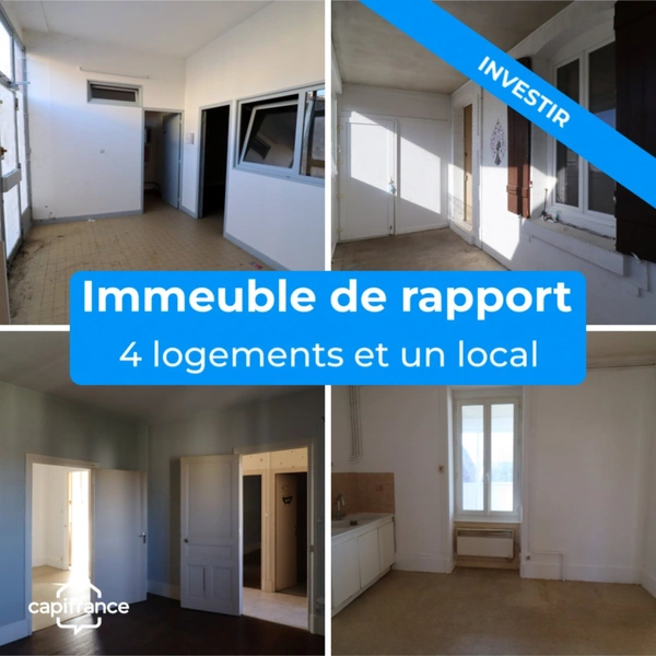 Dpt Saône et Loire (71), à vendre ROMENAY immeuble - 4 appartements et 1 local commercial