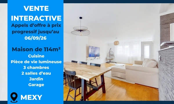 Maison jumelée de 114m² avec garage et jardin