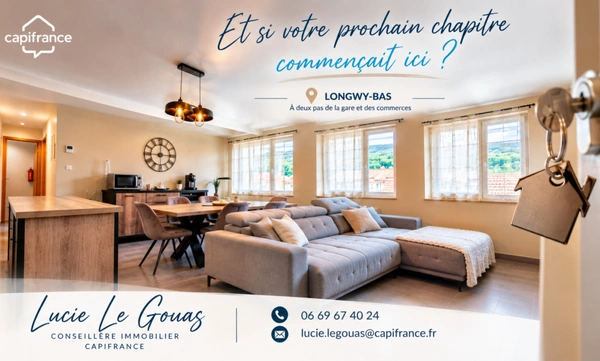 LONGWY-BAS – Appartement lumineux de 72m² avec 2 chambres, dressing et ascenseur