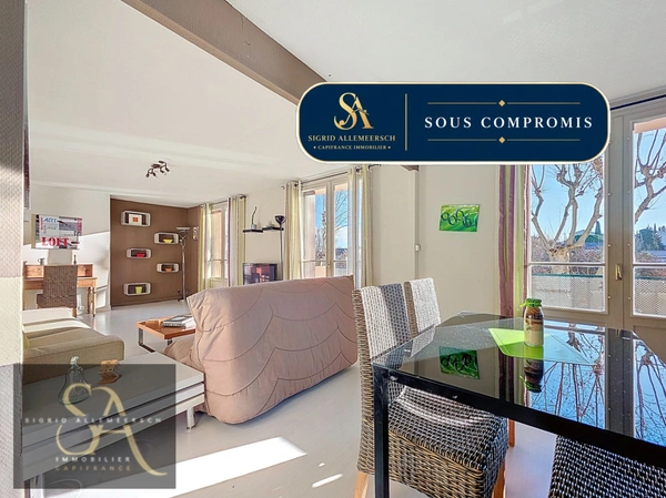 Appartement 98 m² (loi carrez 79.89m²) Carcassonne – 2 chambres (possibilité 3ème) – 1er étage – Vue Cité et l'Aude – Idéal résidence ou investissement locatif/touristique