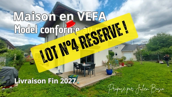 Dpt Savoie (73), à vendre ALBENS maison VEFA P5 de 108,45 m²  