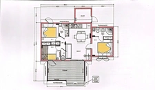4-room chalet with veranda, private garden and swimming pool