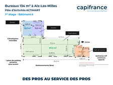 Bureaux 134 m² à louer Pôle Actimart à AIX LES MILLES (13)